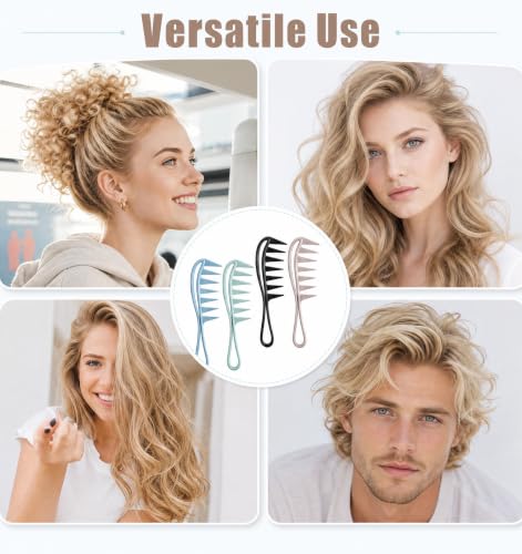 Set de 4 peines de dientes anchos para desenredar cabello miniatura 7