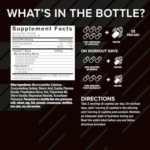 Six Star Creatine Pills, X3 (60 Caplets) - Creatine for Women & Men - Creatine Capsules Support Muscle Strength - Pre & Post Workout Creatine Supplement for Muscle Recovery & Building - 20 Servings - Image 4