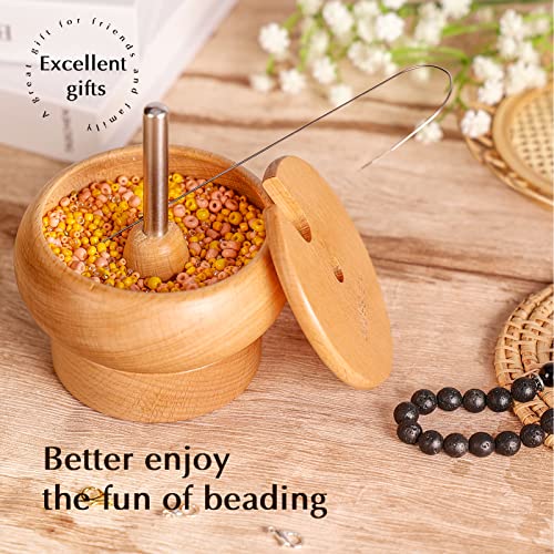 Karsspor Bead Spinner with 15000PCS Seed Beads and 2 PCS Big Eye Beading Needles, Clay Bead Spinner, Spin Bead Loader for DIY Seed Beads, Clay Beads, Waist Beads (Patent) - Thumbnail 6