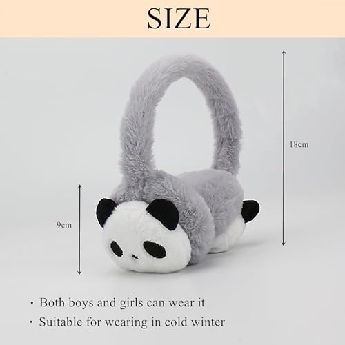 SJTJSPX Ohrenschützer Kinder Ohrenwärmer Winter Warm Earmuffs Cartoon Panda Ohrwärmer Verstellbare Verdickt Ohrenschutz Mädchen Junge Earbands Outdoor Winterzubehör für Ski Radfahren Laufen Wandern