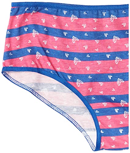 Trimfit Girls 10-pack Colorful Hearts Bright Hipsters Pink/Blue Xs Panties, Blue/Pink Hearts, X-Small US3