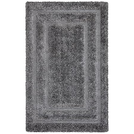 Image of Shaggy Rug for Bedroom Living Room 3X5 FEET Fluffy Plush Area Carpet with Non Slip Backing, Modern Cozy Floor Rug for Home Decor and Comfort (GreyFrame)