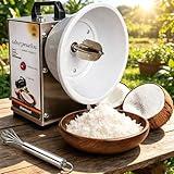 UORDBY Rallador Vertical para Coco, máquina eléctrica para procesar Coco con 3 velocidades, Herramienta de Acero Inoxidable para extraer la Pulpa del Coco, Ideal para panaderías y pastelerías.