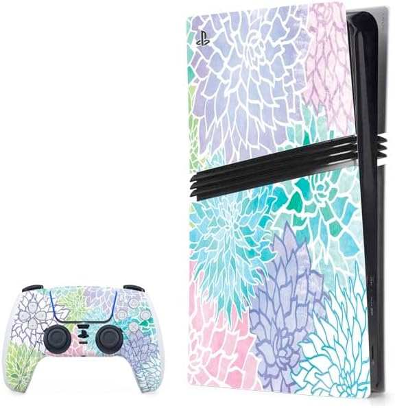 Skinit Decal Gaming Skin Compatible with PS5 Pro Bundle - Spring Flowers Design
