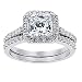 Mabella Women’s 1.8 CTW Princess Cut 925 Sterling Silver CZ Wedding Engagement Ring Set Bridal Ring Band