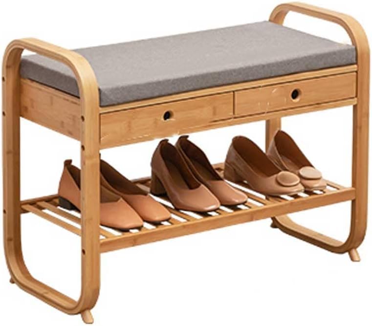 Tabouret de rangement multifonctionnel en bois pour chambre
