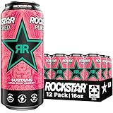 Rockstar Energy Drink Punched Watermelon, 16oz Cans (12 Pack) (Packaging May Vary)