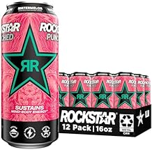 Rockstar Energy Drink Punched Watermelon, 16oz Cans 12 Pack Packaging May Vary