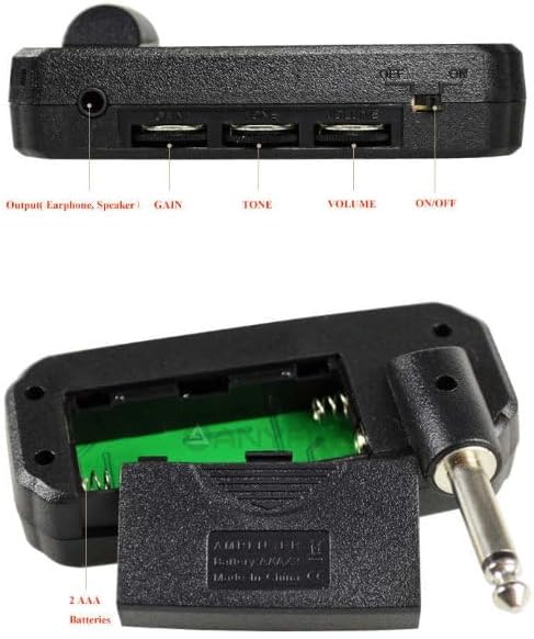 JOYO JA-03 Amplificador Top View with Labeled Controls and Battery Compartment