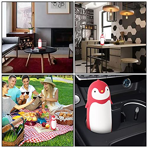 Tomlff Penguin Stainless Steel Vacuum Thermos Travel Mug Tea Water Bottle Coffee Flask(Red) #TOP5