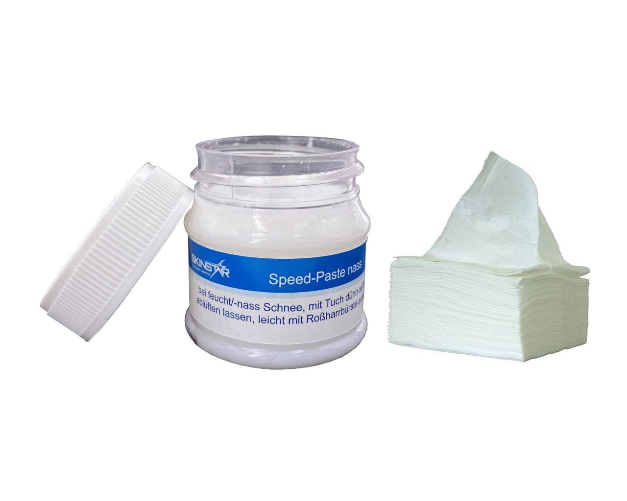 SkinStar Speed Paste Skiwax - Cera de esquí, 30 g, paño de limpieza