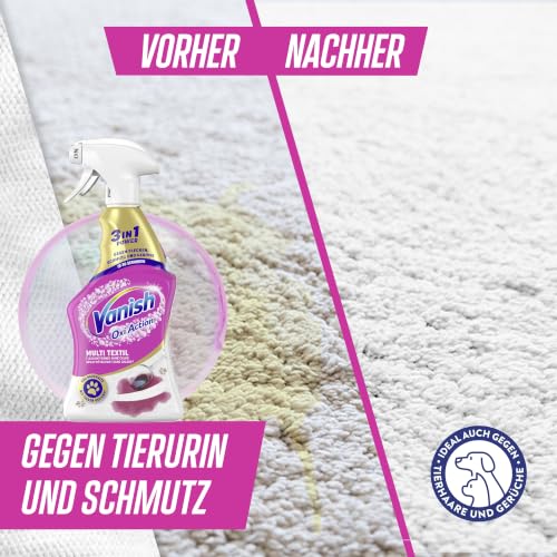 Vanish Oxi Action Multi-Textil Fleckenentfernerspray – 1 x 660 ml – Textilreiniger für Teppiche und Polster – Gegen Schmutz und Geruch nach Urin