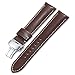 iStrap 20mm Calf Leather Strap Quick Release Watch Band Button Deployment Clasp Replacement Dark Brown 20