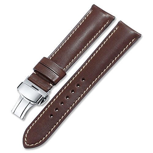 iStrap Quick Release Watch Band - Top Grain Leather Replacement Quickfit Strap - Stainless Steel Buckle - 18mm, 19mm, 20mm, 21mm 22mm,24mm for Men Women by iStrap - Used condition - US$27.30
