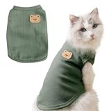 MAQILO Waffle Knit Cat & Dog T Shirt for Small Dogs, Stretchable Puppy Shirt for Sphynx Cats & Small Breeds...
