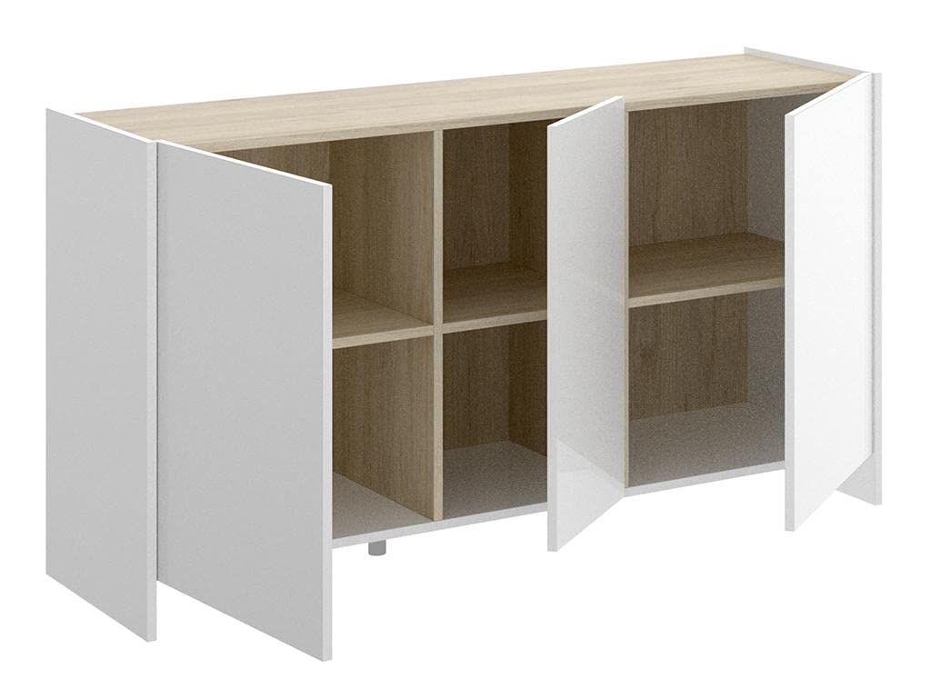 DEKIT GRUPO RIMOBEL KLOE - APARADOR DE 3 PUERTAS - 76x138x42 cm - BLANCO