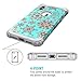 LONTECT Compatible iPhone Xs Max Case Floral 3 in 1 Heavy Duty Hybrid Sturdy High Impact Shockproof Protective Cover Case for Apple iPhone Xs Max 6.5 Display, Flower/Teal