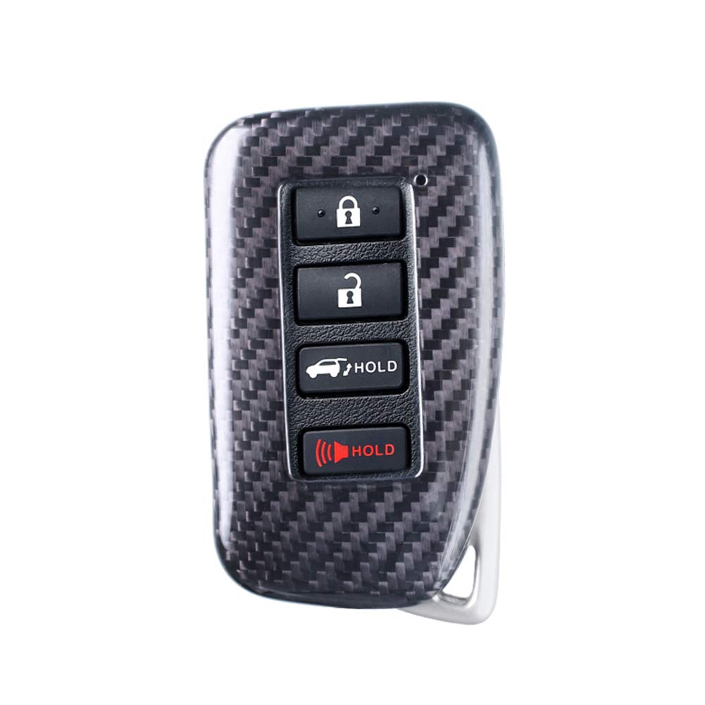 Funda para llave, funda para mando a distancia inteligente, carcasa de fibra de carbono, color plata y negro para 2014-2017 para coche