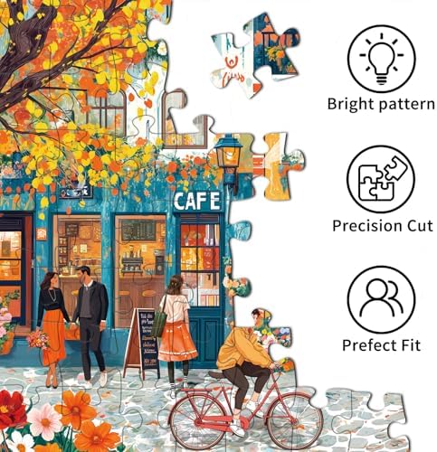 Chalzidar Jigsaw Puzzles for Adults 1000 Pieces, Interlock Perfectly Letter on Back No Dust, Home Decor Birthday Party Gift Toy for Men Women Elders Seniors, 1:1 Poster - Romantic Time - 2