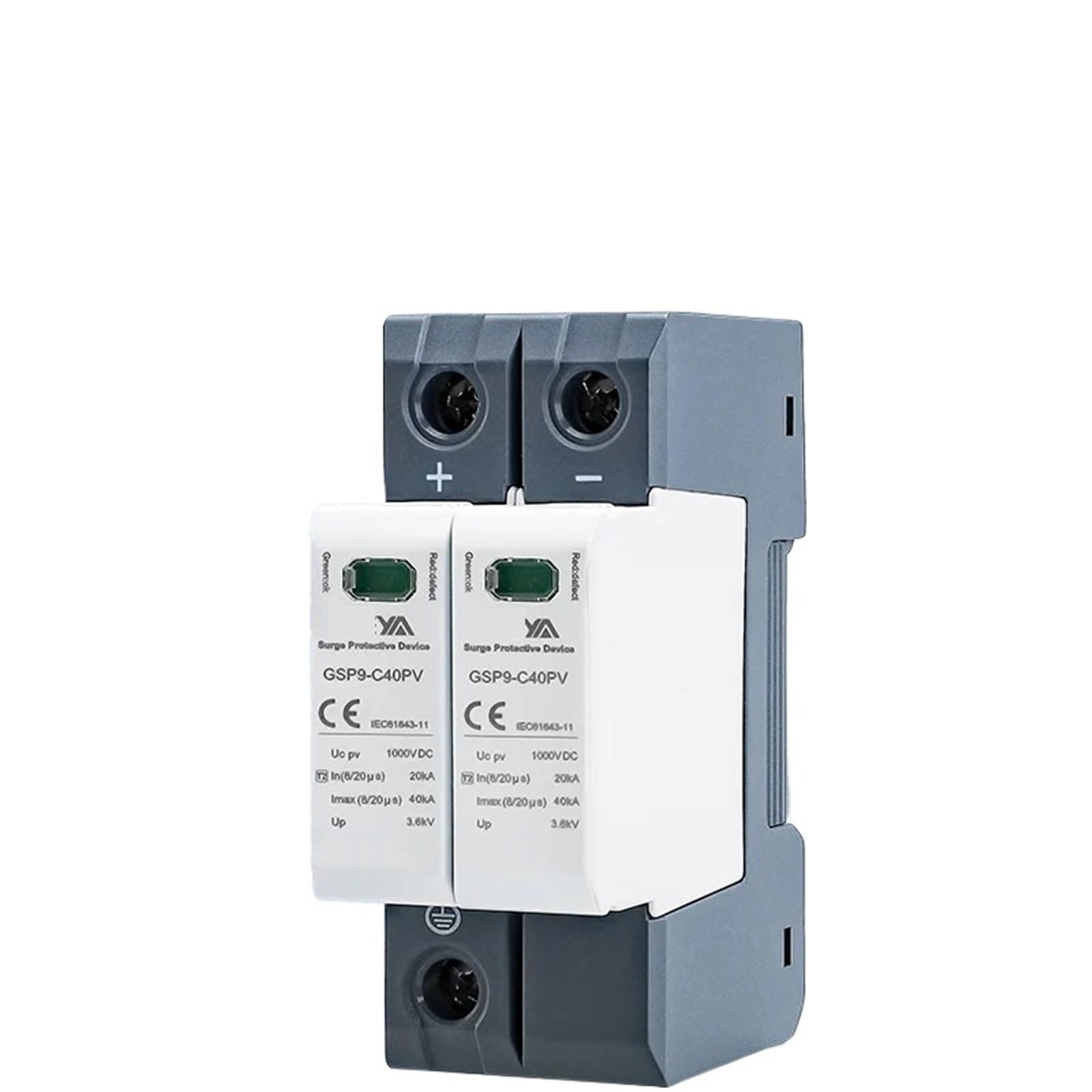 DC SPD 600V 1000V 2P 40KA protector de voltaje y pararrayos fotovoltaico para paneles solares 6