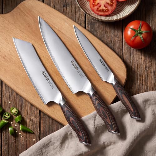 3-Piece Topfeel Japanese Kitchen Knife Set w/ 10Cr15MoV High Carbon Steel and Pakkawood Handle 34.99 + Free Sh + 65% Off Code 7X9TTQO7 - image 7