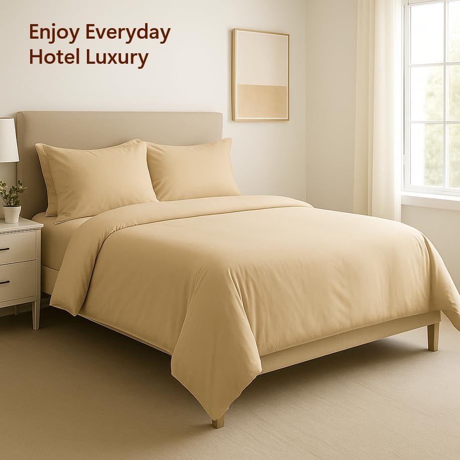 Miniatura 3 de Peru Pima Juego de funda de edredón - IndividualIndividual XL, 100% algodón Pima peruano, Percal, 285 hilos, refrescante y transpirable, cremallera