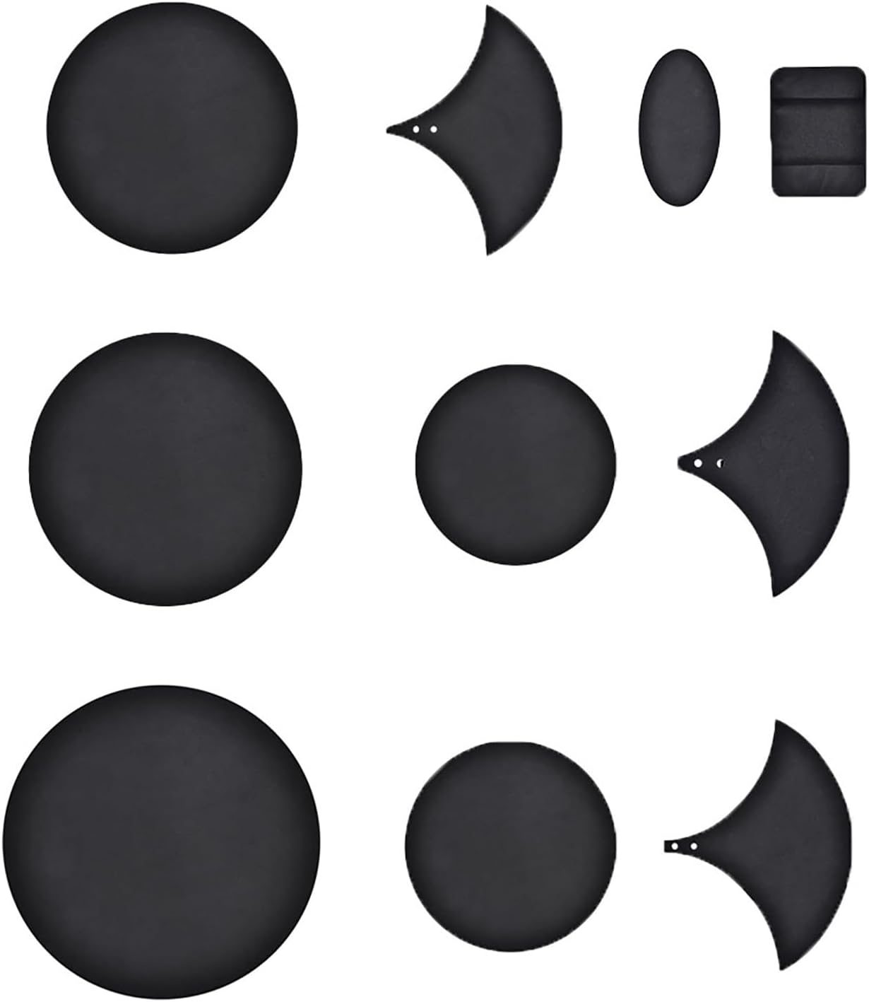 Drum Silencer 10 Pcs Drum Practice Pad Portable Silent Drum Pad Black Bass Snare Drum Sound off Mutes Silencer Set for Quiet Practice with 4pcs Clips