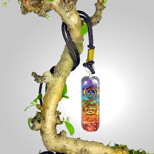 Orgonite Crystal Handmade Seven Chakra Pendant with Adjustable Cord - Orgone Healing Stone Necklace for Spiritual Balance, Meditation, Yoga, Reiki, Gift for Men and Women4