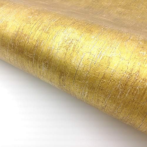 RoyalWallSkins Gold Metallic Glitter Shinny Peel and Stick Wallpaper Embossed Interior Paper Self Adhesive 2 ft x 6.56 ft (Embossed Gold IMS0116)