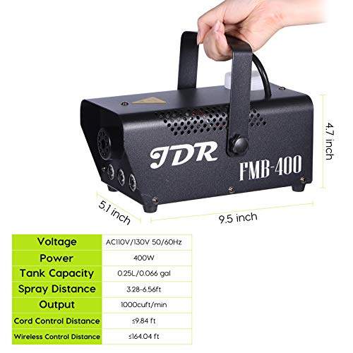 Fog Machine JDR Smoke Machine Controllable LED Light 500W and 2000CFM Fog Disinfection with Wireless and Wired Remote Control for Weddings, Halloween,Parties or Disinfection with Fuse Protection by JDR - Image 4