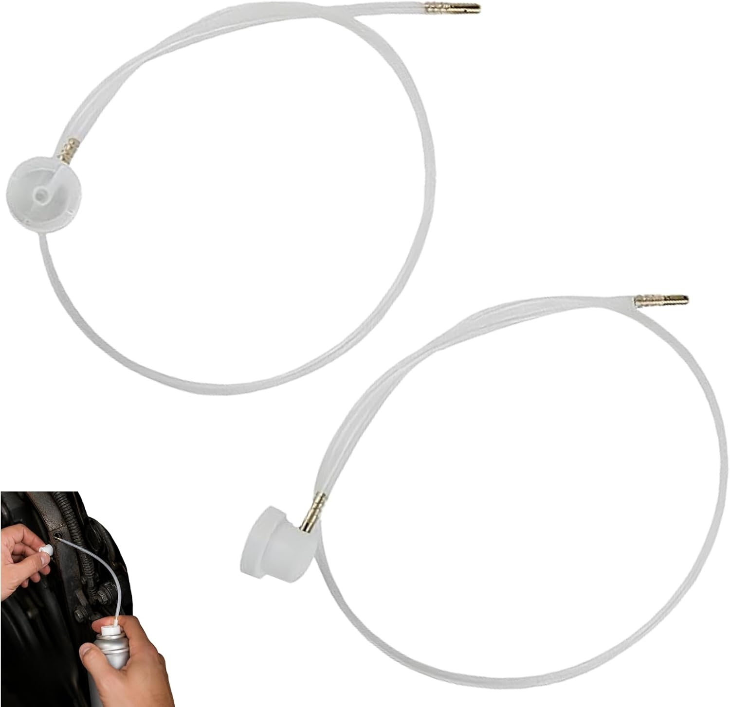2Pcs Aerosol Spray Nozzle Extension Kit, 50cm (19.6") Flexible Hose with 360° Adjustable Spray Headfor Male Stem Spray Cans Fluid Auto Car Nozzle Film 4.5mm Extension H3C9