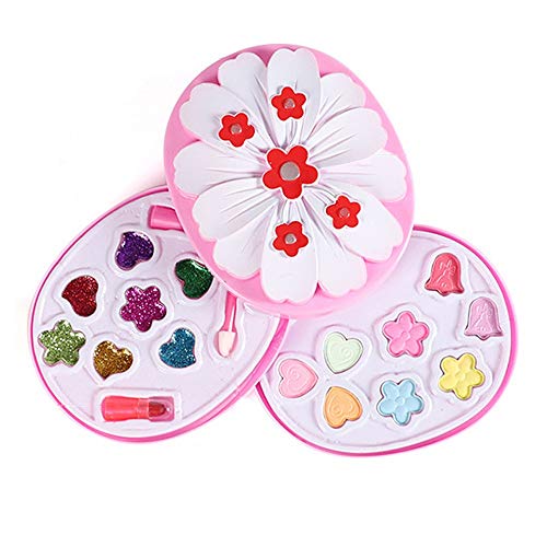 Botocoo キッズコスメメイクセット 子供用化粧品 女の子 誕生日プレゼント 小学生入学式 ギフト 水溶性お化粧セット 安全化粧品 回転花形状おもちゃ(太陽花2段式)