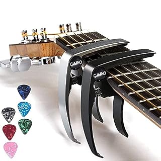 EURYTKS Accessoires pour Instruments de Musique Lot de 2 capodastres pour Guitare, avec 6 médiators pour ukulélé… – Image 2
