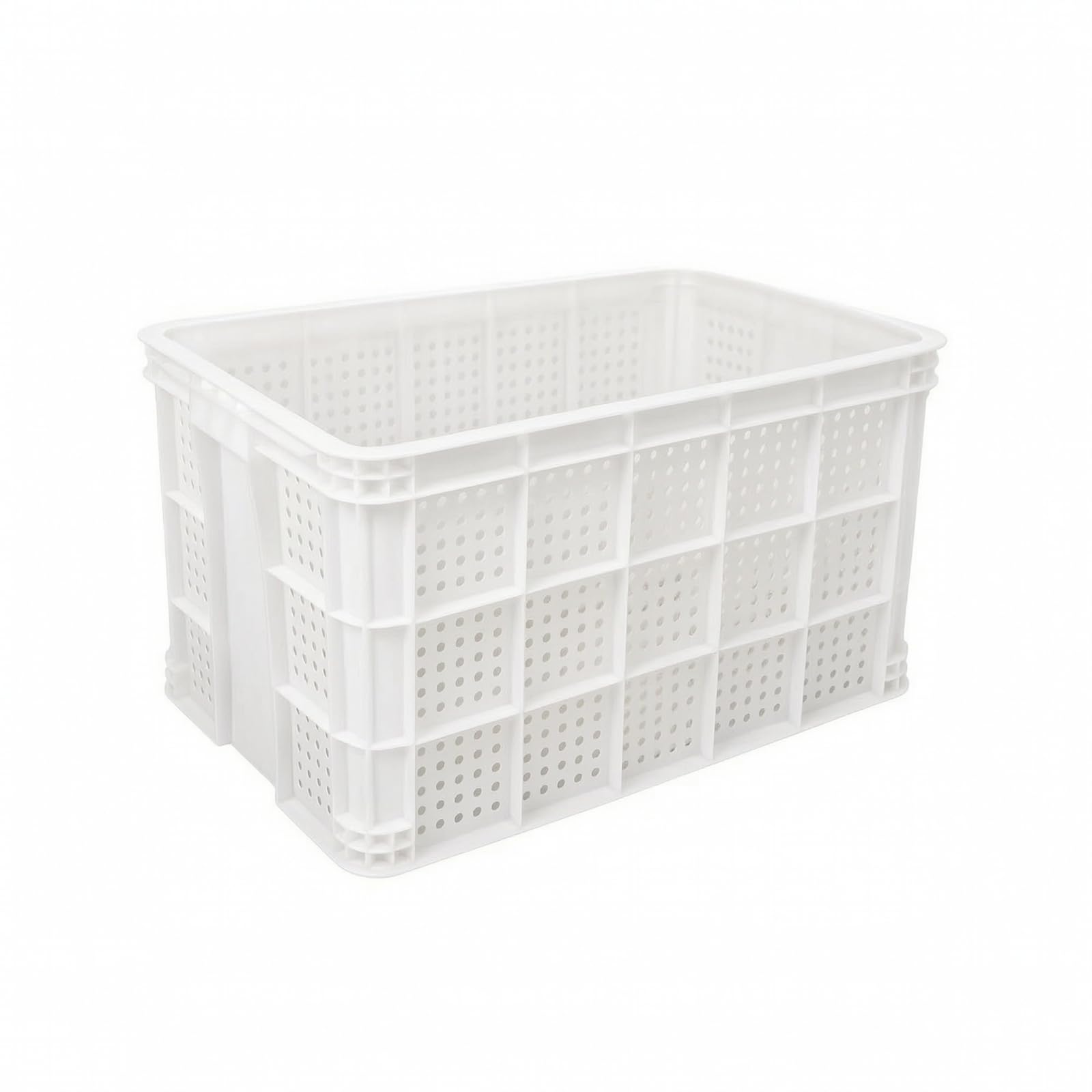 Caisse Plastique Ajrée Maniable Poignées Intégrées Pratiques, Caisse Stockage Perforée, Empilable, Plastique Aéré, pr Entrepôt, Cuisine, 550x365x310mm