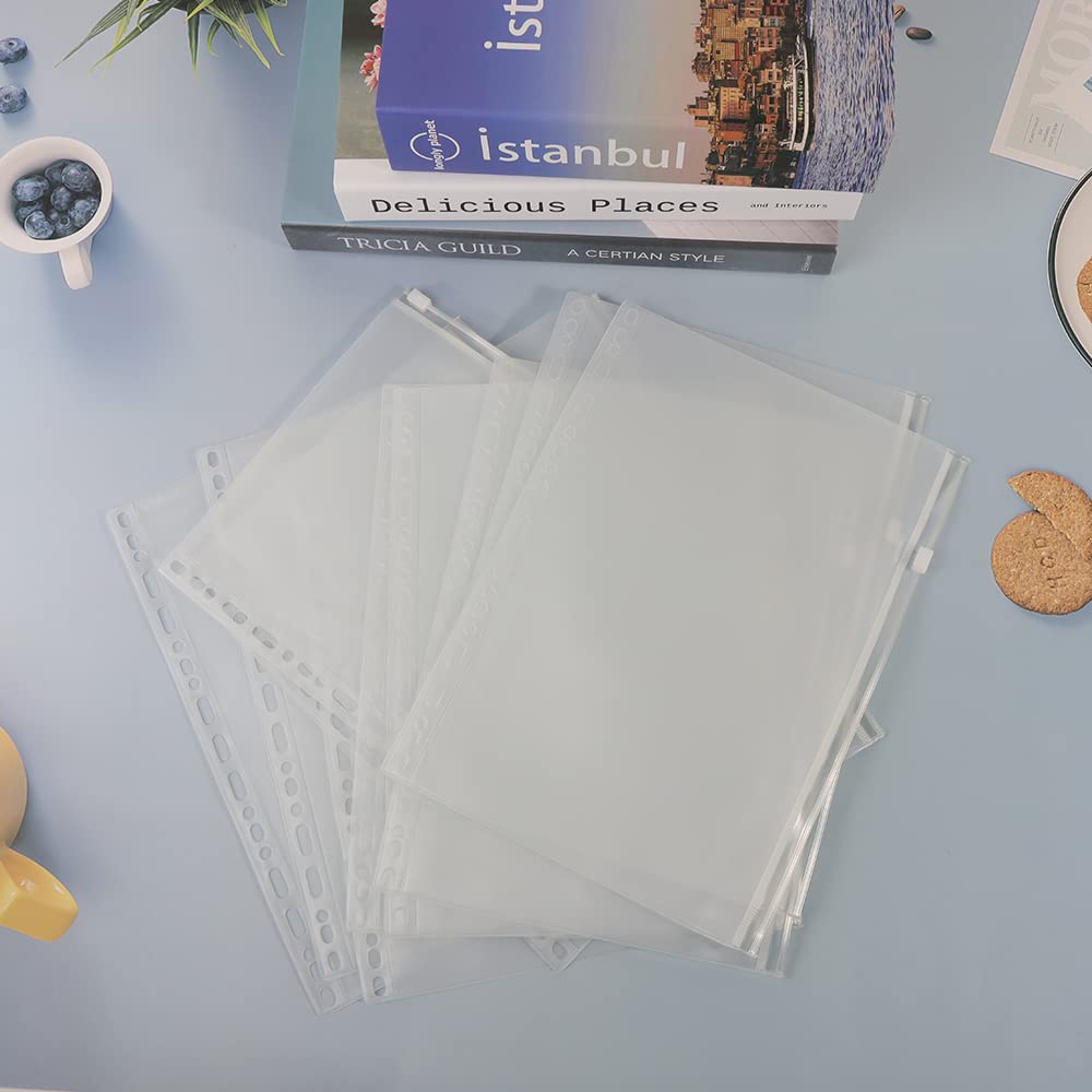 Koperty do segregatora w rozmiarze B5, przezroczyste plastikowe etui na zamek błyskawiczny, wodoodporne kieszenie z PCW do segregatora z okrągłym pierścieniem, teczka na dokumenty, do wielokrotnego