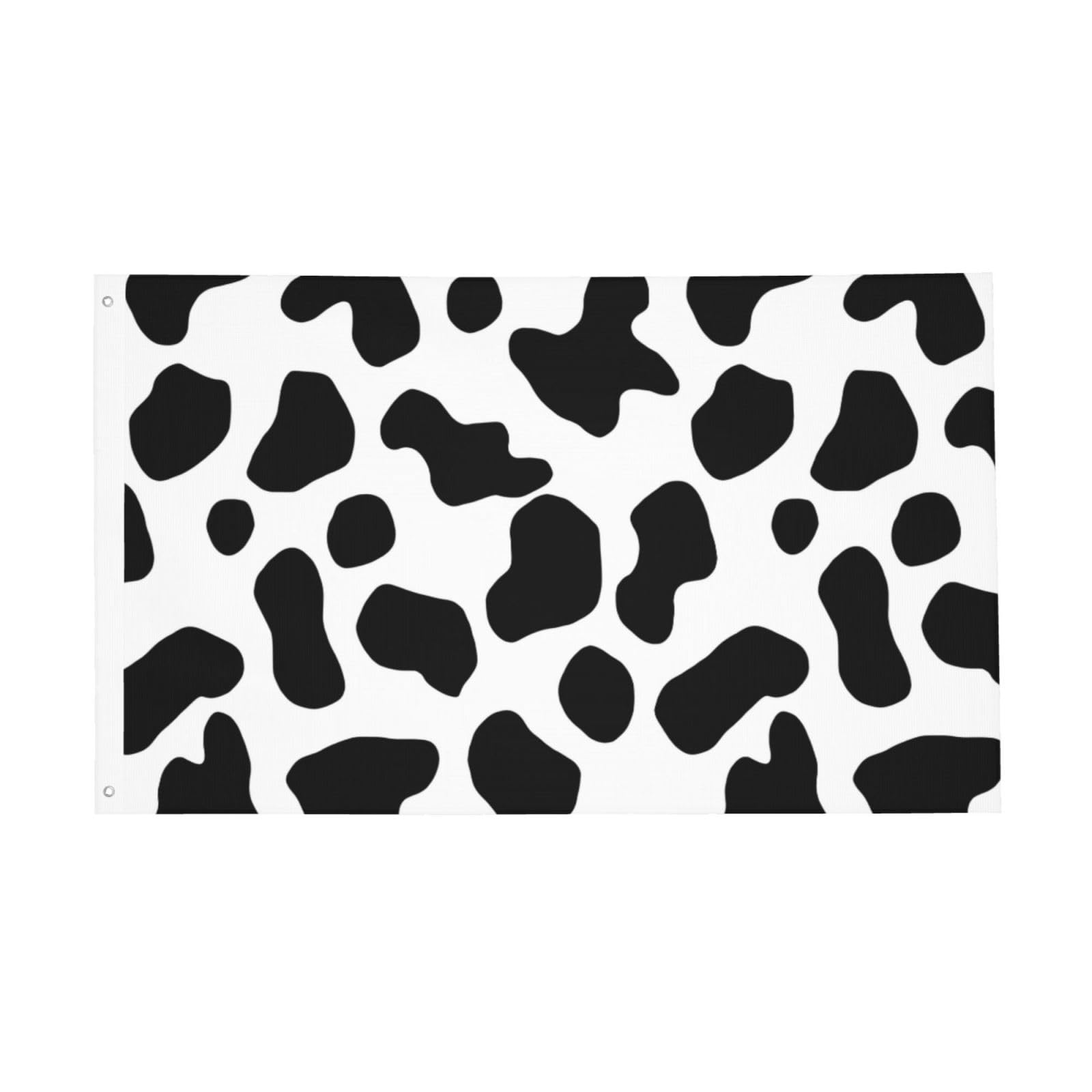 Black and White Cow Print Flag 3x5 FT Double Sided Outside Large Banner, Double Stitched Hanging Outdoor Flags for Yard Sign Garden Lawn Holiday Party