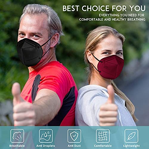 Kn95 Face Mask 50Pcs, 5 Layer Design Cup Dust Safety Masks, Breathable Protection Masks Against Pm2.5 Dust Bulk For Adult, Men, Women, Indoor, Outdoor Use #TOP4