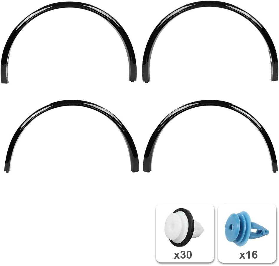 G-PLUS Fender Flares Compatible with Tesla Model Y 2020 2021 2022 2023 2024 Wheel Opening Molding Arch Trim 4PCS Glossy Black