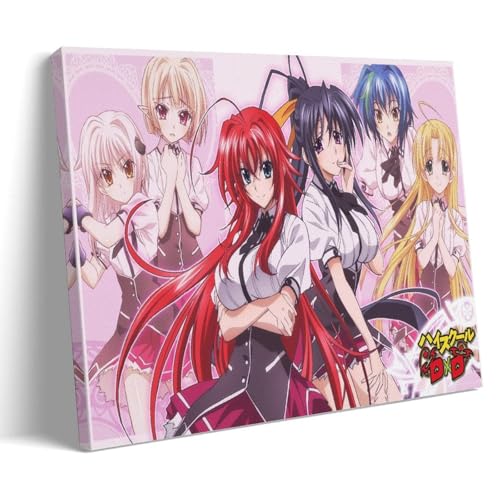 Anime High School Dxd Role Art Group Picture Arte Mural Impresión de Imagen Moderna Decoración de Habitación Familiar 30 x 45 cm