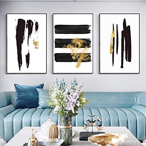 Peinture toile salon abstrait noir pour habiller un grand mur vide sans cadre