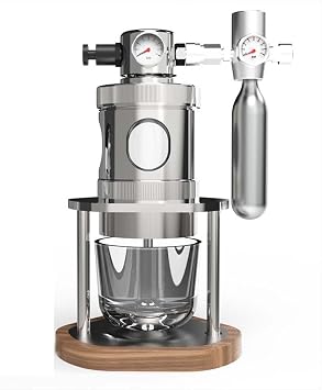 Coffee Maker, Mini Pneumatic Coffee Machine 1-16 Bar with Pressure Gauge & Bottomless Portafilter, Stainless Steel Manual Air Powered Espresso Maker for Travel, Camping, Office 80Ml