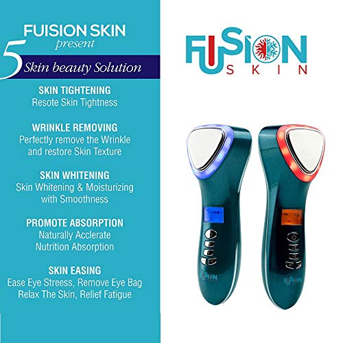 Lift Care Fusion Skin Massageador facial duplo quente e frio, vibração sônica, dispositivo antienvel