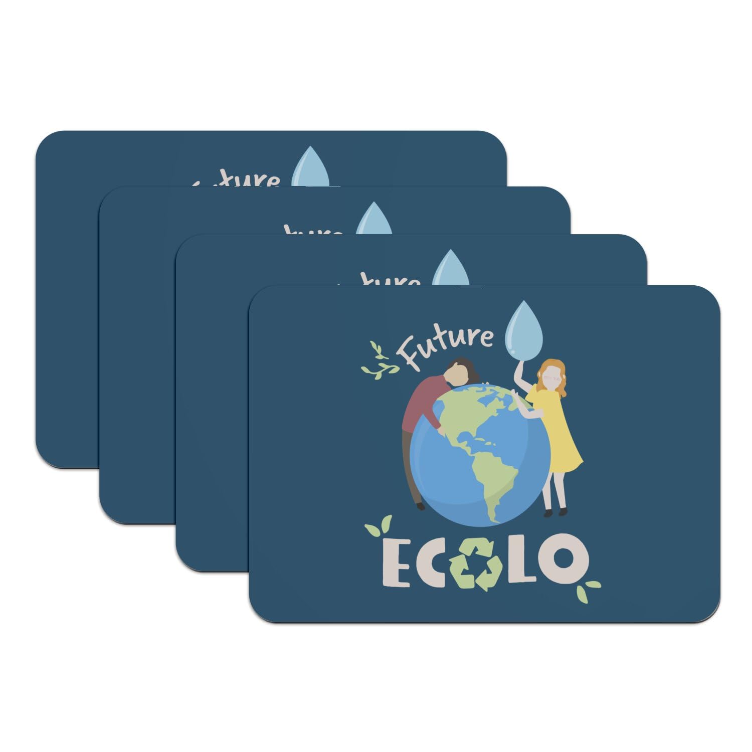 Set de table bleu caoutchouc grand format pour inspirer les futurs éco-héros de demain