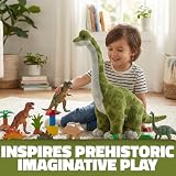 Rhode Island Novelty 15-inch Wide Animal Den Brachiosaurus Plush, 15" L x 4" W x 11" H