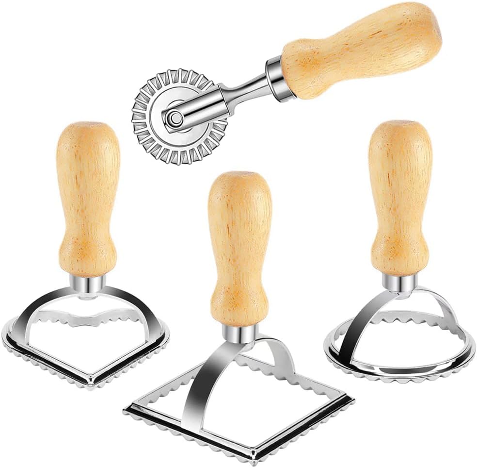 Amazon.com: Ravioli Maker Stamp Cutter with Roller Wheel Set, Pasta ...