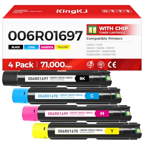 AltaLink C8030 C8035 C8045 Toner Cartridge Set 4-Pack Replacement for Xerox 006R01697 006R01698 006R01699 006R01700 Compatible for Xerox C8030 C8035 C8045 C8055 C8070 Printer Black Cyan Magenta Yellow