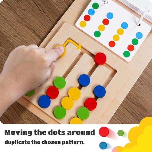Image of LiKee Slide Puzzle Color Sorting Matching Toys, Airplane Car Travel Busy Board for Toddler No-Lose-Parts and Portable, Montessori Wooden Educational Toys Board Games for Kids Boys Girls 3+ Years Old