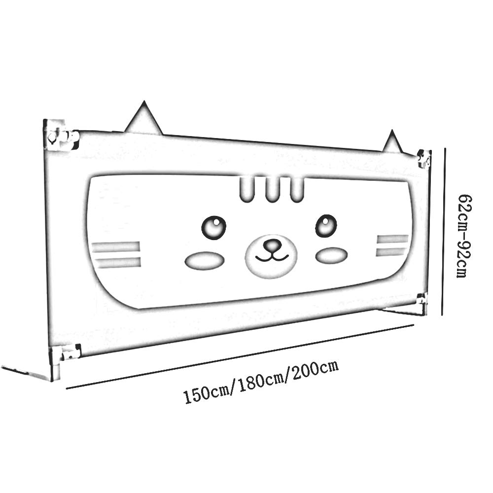 Parachoques de protección de Cama de barandilla de bebé, Cama de barandilla de Cama para niños de elevación Vertical, para Cama Doble para niños, Cama de Matrimonio, 1 Paquete, Ros