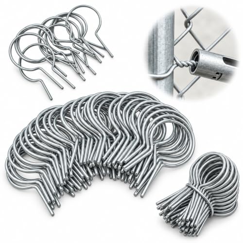 EZ Twist Chain Link Fence Ties, 150 Pack, 9 Gauge, Fits 1-5/8 in. OD Posts | Galvanized Steel Preformed Twist Ties for Securing Fence Mesh to Round Posts and Rails, for Installation and Repairs