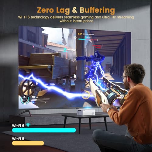 Projector with WiFi and Bluetooth, Native Full HD 1080P Bluetooth Mini Projector,8K Support,Video Projector for Home Theater, Compatible with Smartphone, HDMI, USB, AV, Fire Stick, PS5 - Image 6